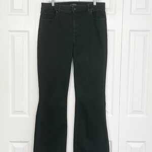 Ann Taylor Curvy Fit Black Wash Denim Stretch Slim Boot Cut Jeans 12 Tall